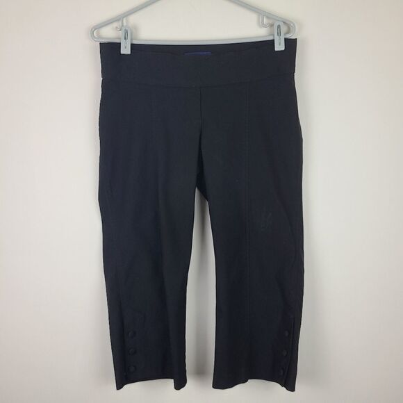 Thyme Maternity Black Cropped Capri Pants Medium - Picture 2 of 15
